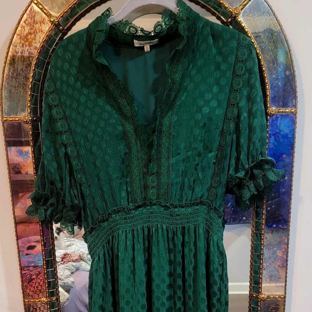MAX STUDIO Emerald Green Floor Length Dress